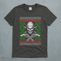Cool Cowboy Skull Ugly Christmas Sweater T-Shirt thumb 5
