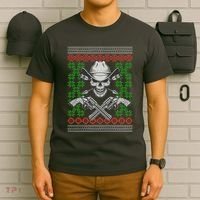 Cool Cowboy Skull Ugly Christmas Sweater T-Shirt thumb 6