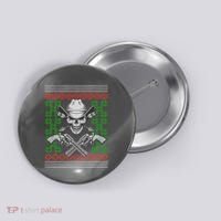 Cool Cowboy Skull Ugly Christmas Sweater Button thumb 0