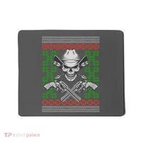 Cool Cowboy Skull Ugly Christmas Sweater Mousepad thumb 0