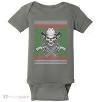 Cool Cowboy Skull Ugly Christmas Sweater Baby Bodysuit thumb 0