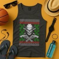 Cool Cowboy Skull Ugly Christmas Sweater Tank Top thumb 4