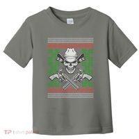 Cool Cowboy Skull Ugly Christmas Sweater Toddler T-Shirt thumb 0