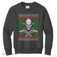Cool Cowboy Skull Ugly Christmas Sweater Kids Sweatshirt thumb 0