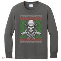 Cool Cowboy Skull Ugly Christmas Sweater Kids Long Sleeve Shirt thumb 0