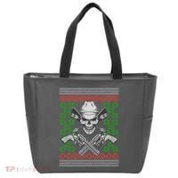 Cool Cowboy Skull Ugly Christmas Sweater Tote Bag thumb 0