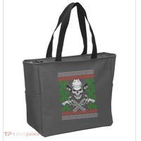 Cool Cowboy Skull Ugly Christmas Sweater Tote Bag thumb 2