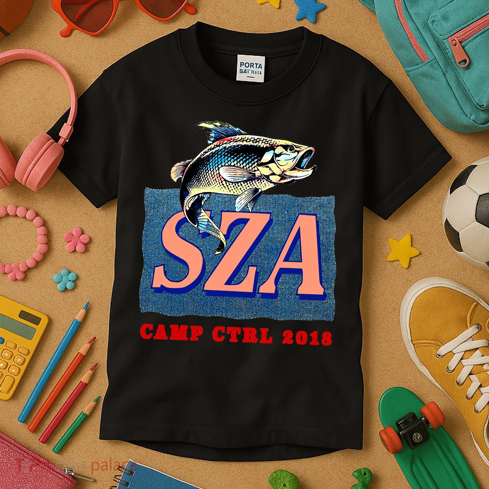 Camp Ctrl SZA fishing Kids T-Shirt