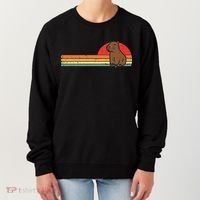 Capybara Chest Sunset Retro Capy Rodent Women Women's Sweatshirt thumb 0