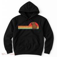 Capybara Chest Sunset Retro Capy Rodent Women Hoodie thumb 0