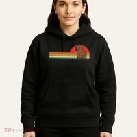 Capybara Chest Sunset Retro Capy Rodent Women Hoodie thumb 5