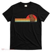 Capybara Chest Sunset Retro Capy Rodent Women T-Shirt thumb 0