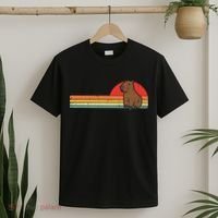 Capybara Chest Sunset Retro Capy Rodent Women T-Shirt thumb 2
