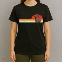 Capybara Chest Sunset Retro Capy Rodent Women T-Shirt thumb 4