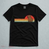 Capybara Chest Sunset Retro Capy Rodent Women T-Shirt thumb 5