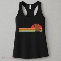 Capybara Chest Sunset Retro Capy Rodent Women Women's Tank Top thumb 3
