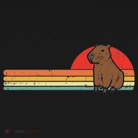 Capybara Chest Sunset Retro Capy Rodent Women Women's Tank Top thumb 5
