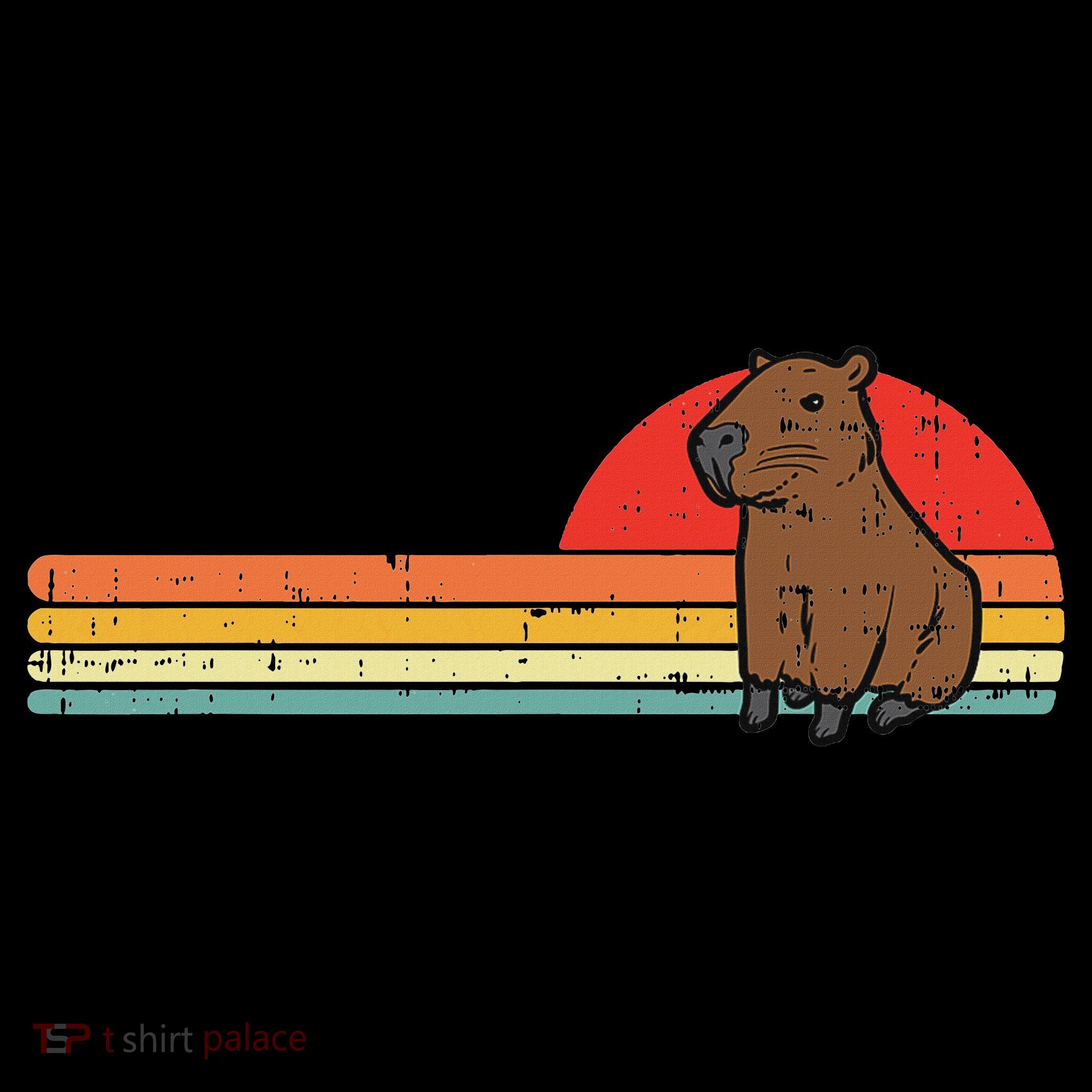 Capybara Chest Sunset Retro Capy Rodent Women Women's Tank Top
