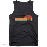 Capybara Chest Sunset Retro Capy Rodent Women Tank Top thumb 0