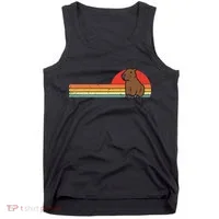 Capybara Chest Sunset Retro Capy Rodent Women Tank Top thumb 0