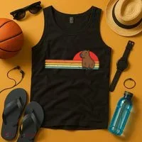 Capybara Chest Sunset Retro Capy Rodent Women Tank Top thumb 4