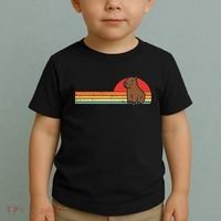 Capybara Chest Sunset Retro Capy Rodent Women Toddler T-Shirt thumb 2