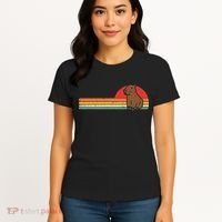 Capybara Chest Sunset Retro Capy Rodent Women Women's T-Shirt thumb 4