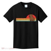 Capybara Chest Sunset Retro Capy Rodent Women Kids T-Shirt thumb 0