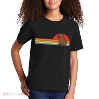 Capybara Chest Sunset Retro Capy Rodent Women Kids T-Shirt thumb 2