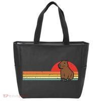 Capybara Chest Sunset Retro Capy Rodent Women Tote Bag thumb 0