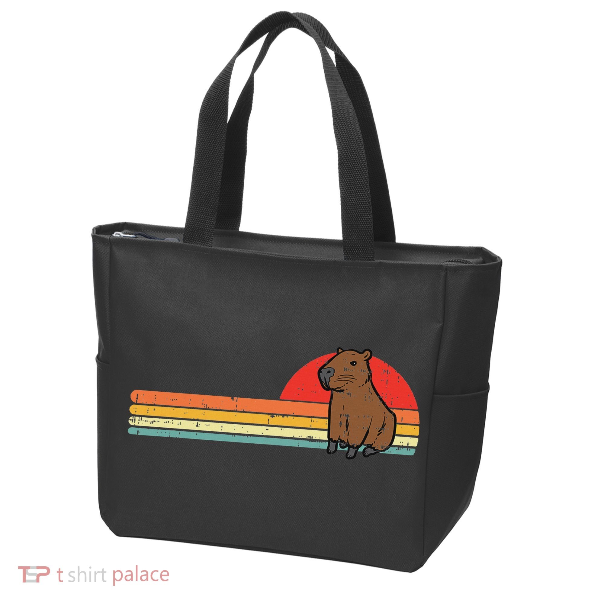 Capybara Chest Sunset Retro Capy Rodent Women Tote Bag