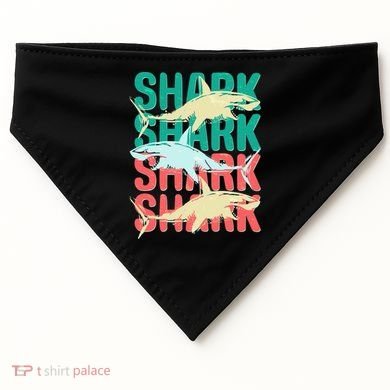 Cool Colorful Sharks USA-Made Doggie Bandana