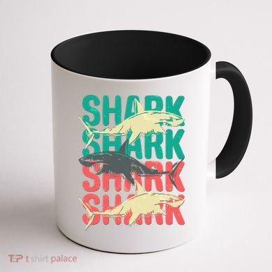 Cool Colorful Sharks Coffee Mug back