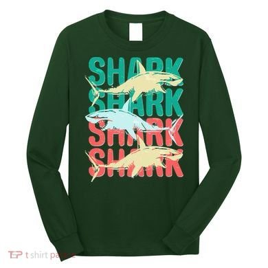 Cool Colorful Sharks Long Sleeve Shirt