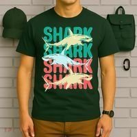Cool Colorful Sharks T-Shirt thumb 6