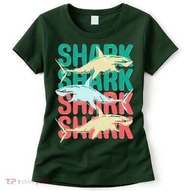 Cool Colorful Sharks Women's T-Shirt