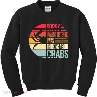 crab crabmeat seafood crabbing crabs crabby Kids Sweatshirt