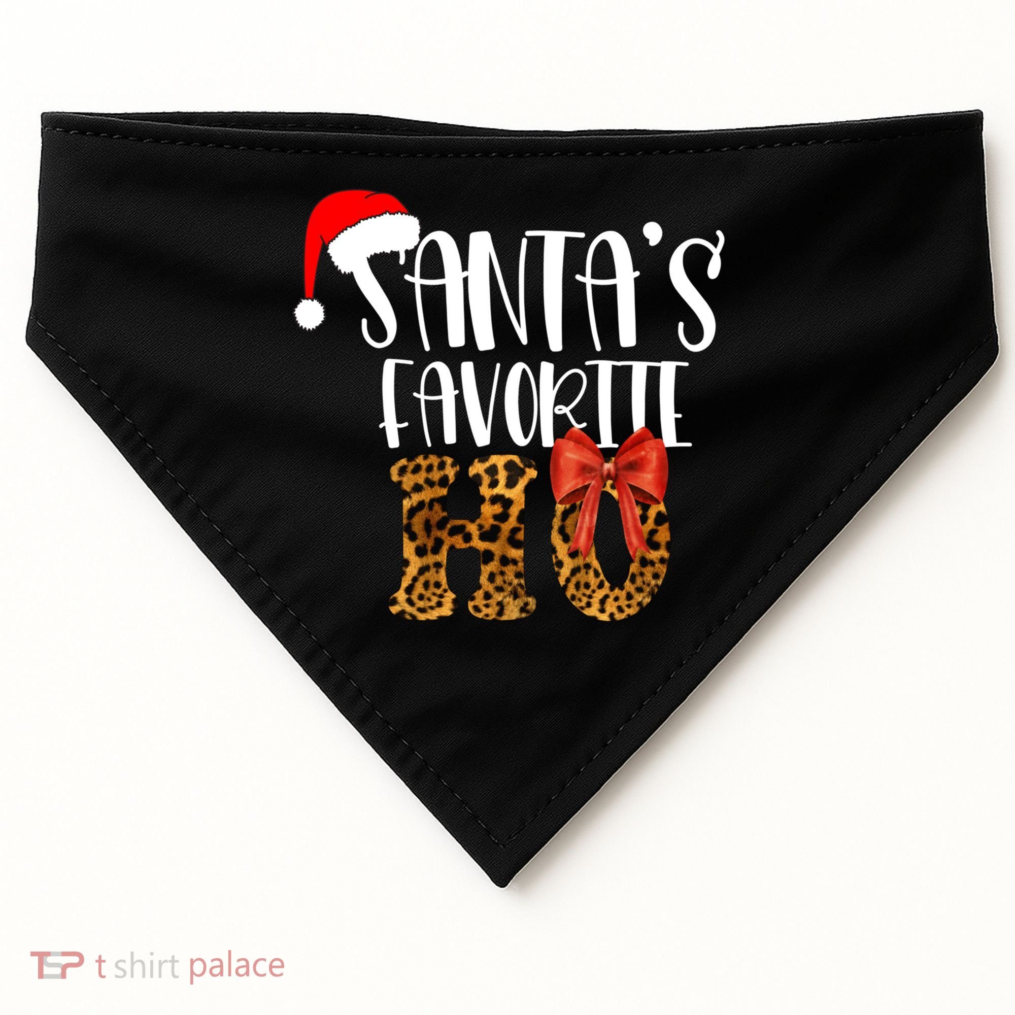 Cute Cheetah SantaS Favorite Ho Christmas S Gift USA-Made Doggie Bandana