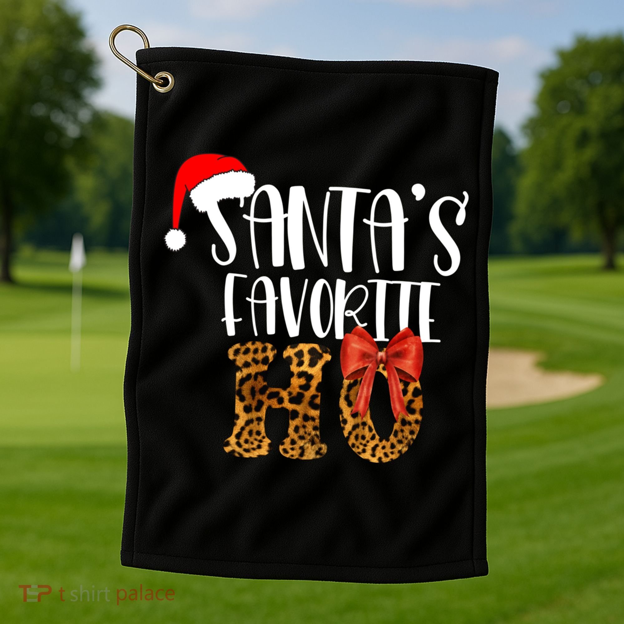 Cute Cheetah SantaS Favorite Ho Christmas S Gift Golf Towel