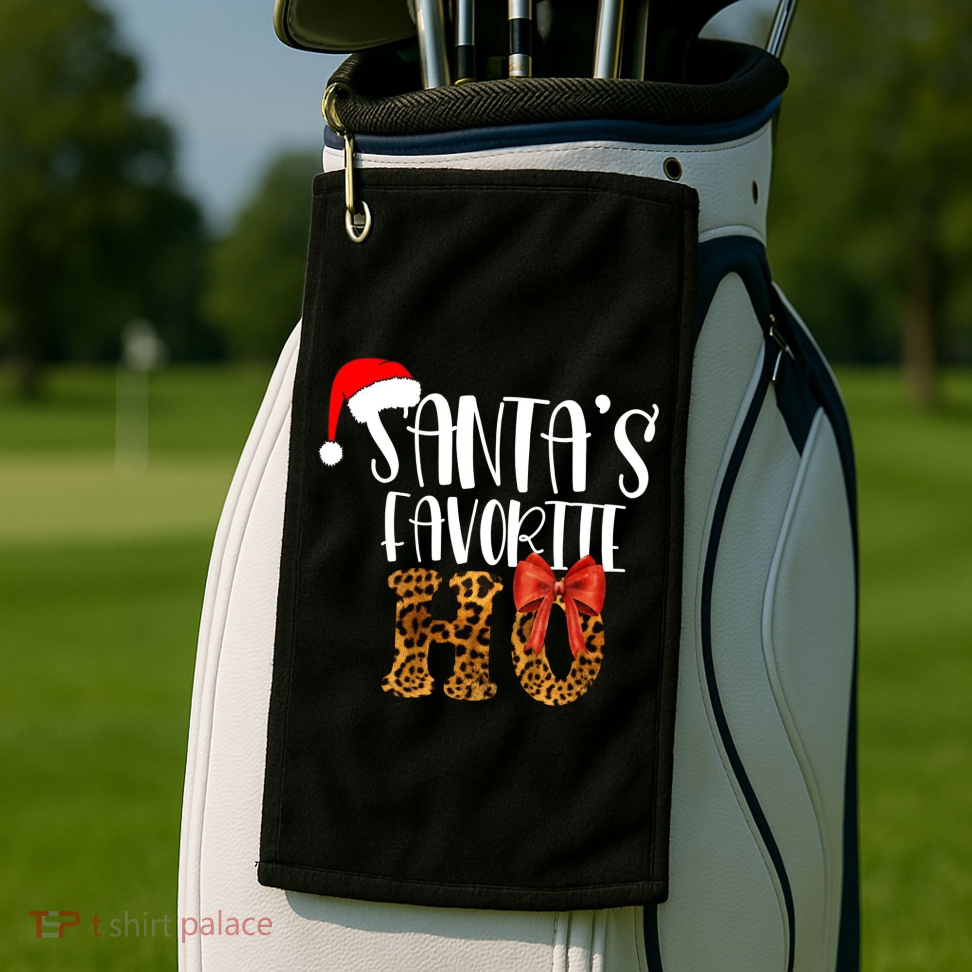 Cute Cheetah SantaS Favorite Ho Christmas S Gift Golf Towel