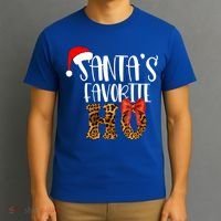 Cute Cheetah SantaS Favorite Ho Christmas S Gift T-Shirt thumb 3