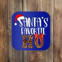 Cute Cheetah SantaS Favorite Ho Christmas S Gift Coaster thumb 0
