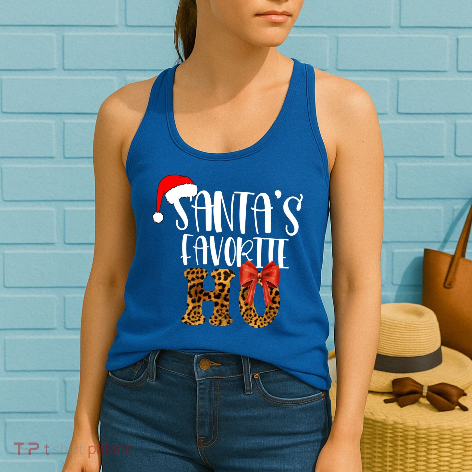 Cute Cheetah SantaS Favorite Ho Christmas S Gift Women's Tank Top