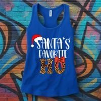 Cute Cheetah SantaS Favorite Ho Christmas S Gift Women's Tank Top thumb 3