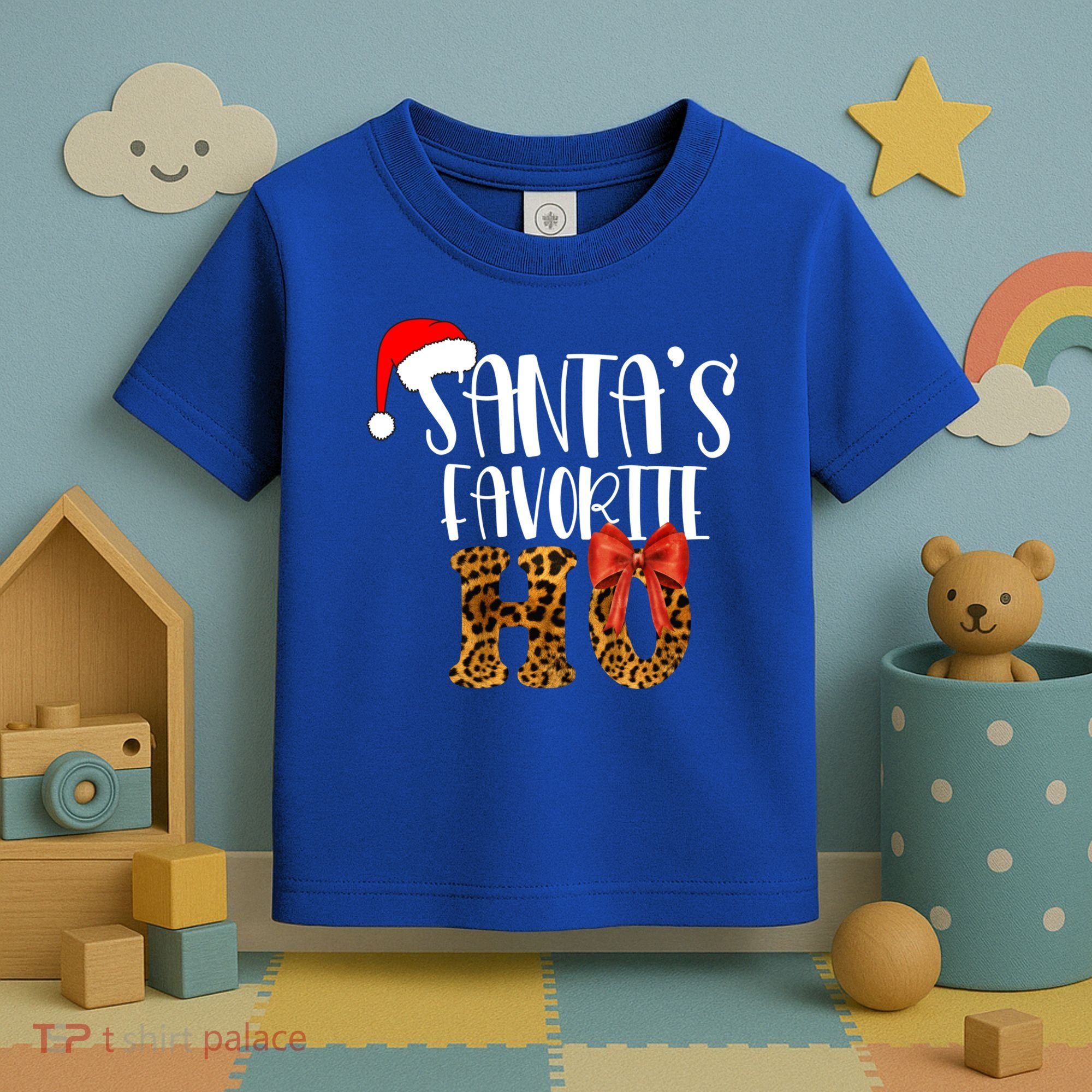 Cute Cheetah SantaS Favorite Ho Christmas S Gift Toddler T-Shirt