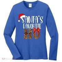 Cute Cheetah SantaS Favorite Ho Christmas S Gift Women's Long Sleeve Shirt thumb 0