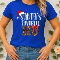 Cute Cheetah SantaS Favorite Ho Christmas S Gift Women's T-Shirt thumb 2