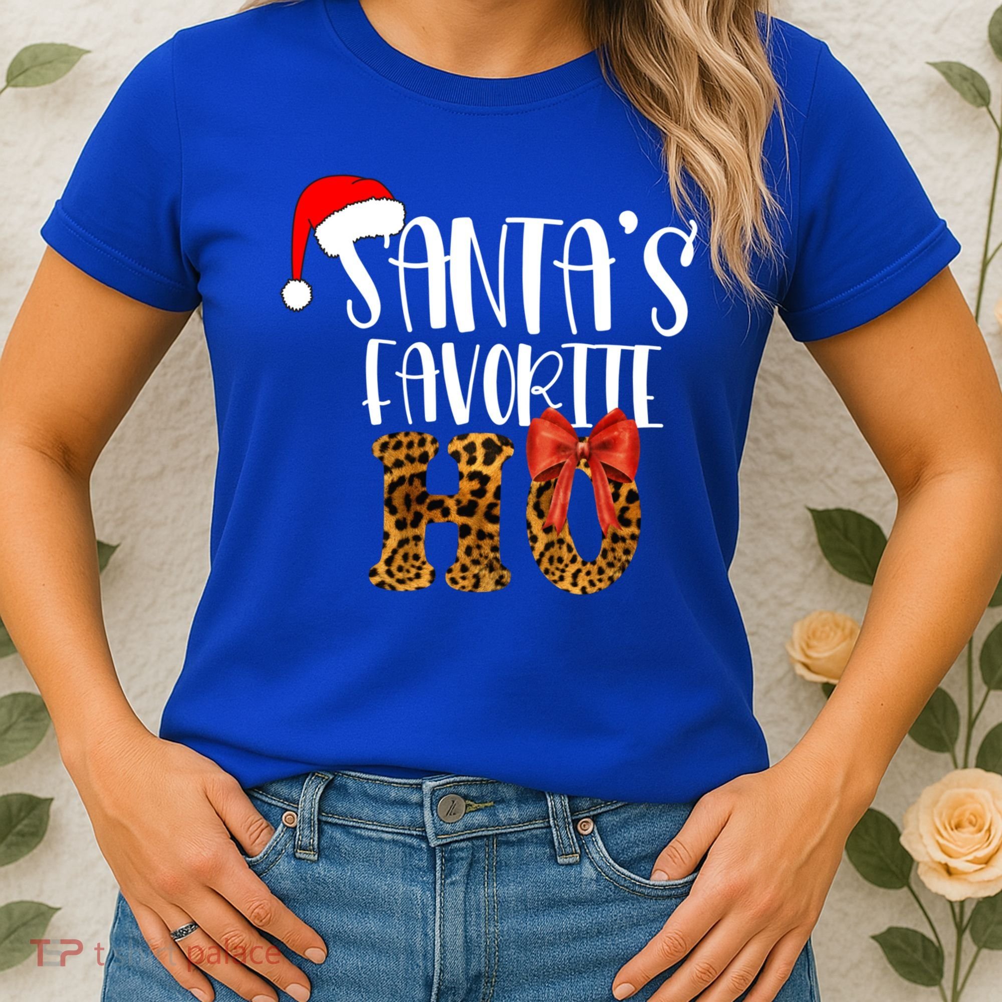 Cute Cheetah SantaS Favorite Ho Christmas S Gift Women's T-Shirt