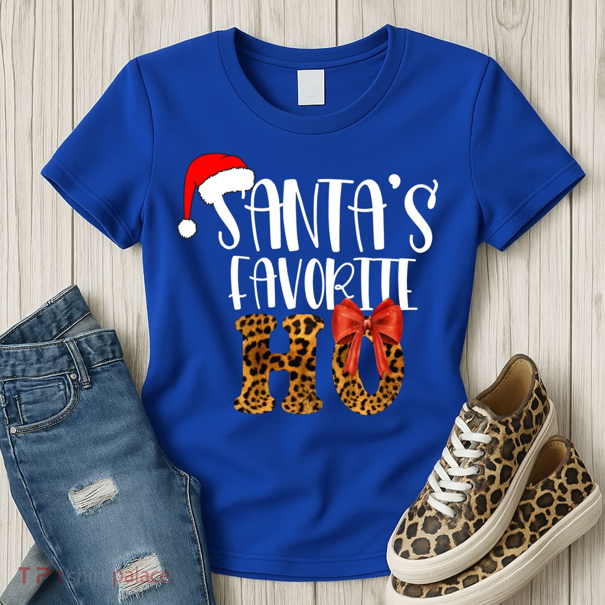 Cute Cheetah SantaS Favorite Ho Christmas S Gift Women's T-Shirt