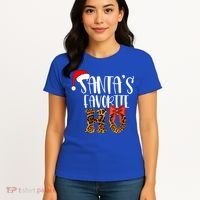 Cute Cheetah SantaS Favorite Ho Christmas S Gift Women's T-Shirt thumb 4